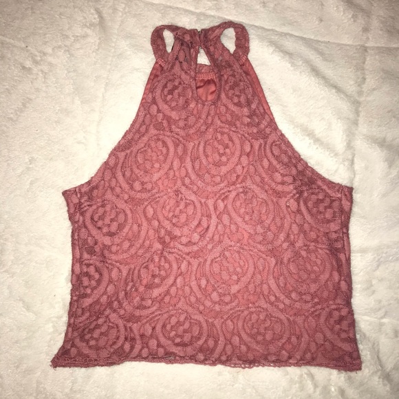 Mauve/pink halter crop top - Picture 2 of 4
